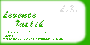 levente kutlik business card